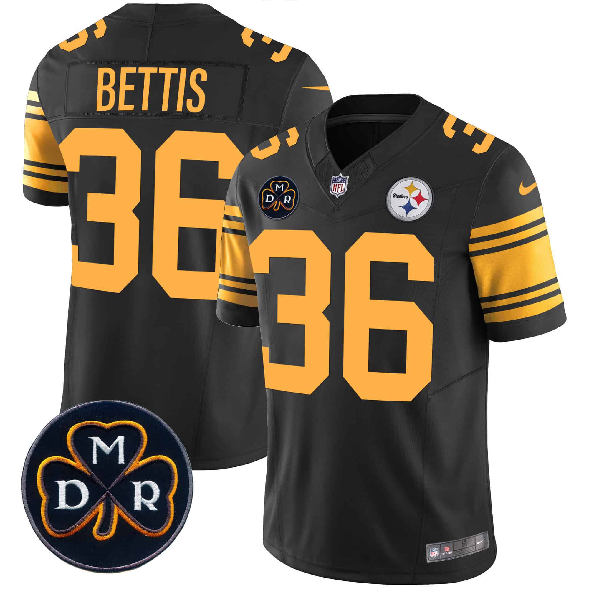 Men Pittsburgh Steelers #36 Bettis Black 2024 Nike DMR Patch Vapor Limited NFL Jersey style 2->indianapolis colts->NFL Jersey